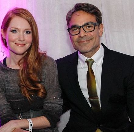 Joseph Mark Gallegos with his wife Darby Stanchfield